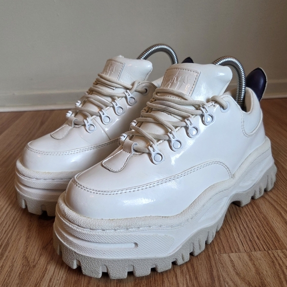 Eytys Angel Patent Leather White Chunky Platform Low Top Sneaker in White Sz 6 - Picture 9 of 16